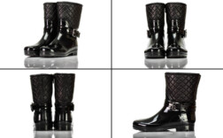 Gummistiefel Mittel Schwarz Materialmix