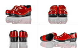 Holzclogs Lack Sanita Rot Geschlossen