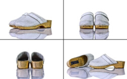 Holzclogs Weiß Leder