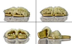 Badeschuhe Beige Fell
