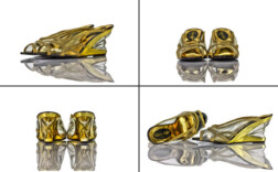 Pantoletten Keilabsatz Gold Pvc Victor Odil