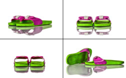 Pantoletten Scholl Grün Rosa Pvc