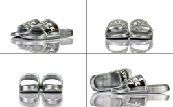 Badeschuhe Silber Lack Venice