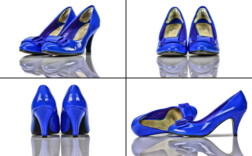 Pumps Blau Lack Schleife Angel