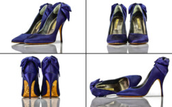 Pumps Blau Samt Buffalo London