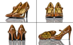 Pumps Fesselspange Braun Lack Graceland