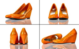 Pumps Keilabsatz Orange Lack Nimeisi