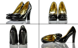 Pumps Lack Schwarz Schleife C.H. Creation