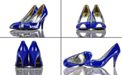 Pumps Peeptoe Blau Lack Buffalo Girl