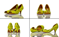 Pumps Peeptoe Grün Lack Buffalo London