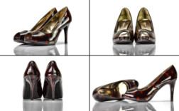 Pumps Peeptoe Plateau Braun Lack Graceland