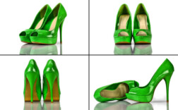Pumps Peeptoe Plateau Grün Lack Ideal