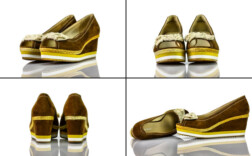 Pumps Peeptoe Plateau Keilabsatz Braun Wildleder Graceland