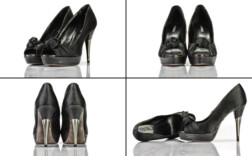 Pumps Peeptoe Plateau Metallabsatz Catwalk