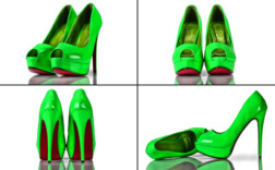 Pumps Peeptoe Plateau Neon Grün Lack Belight