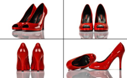 Pumps Peeptoe Plateau Rot Lack Graceland