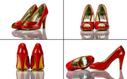 Pumps Peeptoe Plateau Rot Lackleder Tamaris