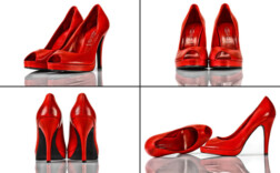 Pumps Peeptoe Plateau Rot Leder 5th Avenue