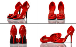 Pumps Peeptoe Rot Lack Pleaser