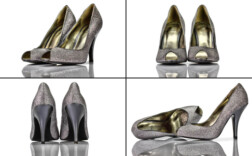 Pumps Peeptoe Silber Glitzer SMH