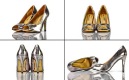 Pumps Peeptoe Silber Metallic Buffalo Shoes