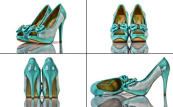 Pumps Peetoe Plateau Türkis Lack Samt Modeli