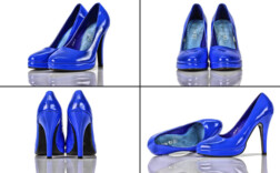 Pumps Plateau Blau Lack Victoria El