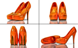 Pumps Plateau Orange Lack Style Shoes