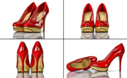 Pumps Plateau Rot Lack Bast Graceland