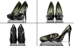 Pumps Plateau Schwarz Lack 1A Schuhe