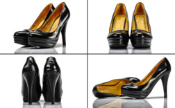 Pumps Plateau Schwarz Lack JUÁ