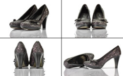 Pumps Plateau Schwarz Schleife Lack Bugatti