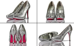 Pumps Plateau Silber Glitzer Graceland