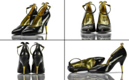 Pumps Schwarz Lack Fesselspange Eurosax Spain