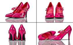 Pumps mit Fesselspange Rosa Lack Rainbow