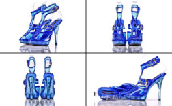 Sandaletten Acryl Blau Pvc