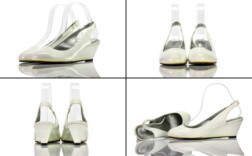 Slingpumps Keilabsatz Weiß Lack WiLady