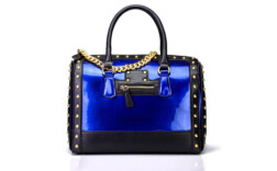 Tasche Blau Lack Designer