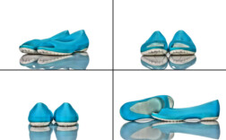 Ballerinas Peeptoe Blau Pvc