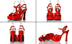 Sandaletten Plateau Rot Lack Pleaser