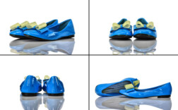 Ballerinas Blau Lack Schleife Rome Fashianer