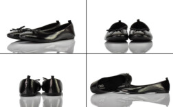 Ballerinas Schwarz Lack Schlangenmuster