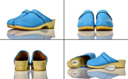 Clogs Blau Leder Free & Fun