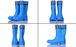 Gummistiefel Mittel Blau Blumen Lidl