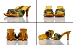 Pantoletten Camouflage Leder