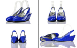Slingpumps Keilabsatz Blau Lack WiLady
