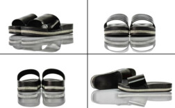 Badeschuhe Plateau Schwarz Lack Bling Bling Deichmann
