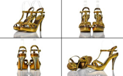 Sandaletten Plateau Gold Braun Leo Graceland