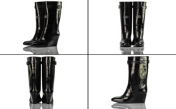 Gummistiefel Mittel Keilabsatz Schwarz Prunel