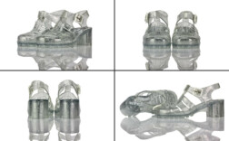 Badeschuhe Absatz Pvc Glitzer Durchsichtig